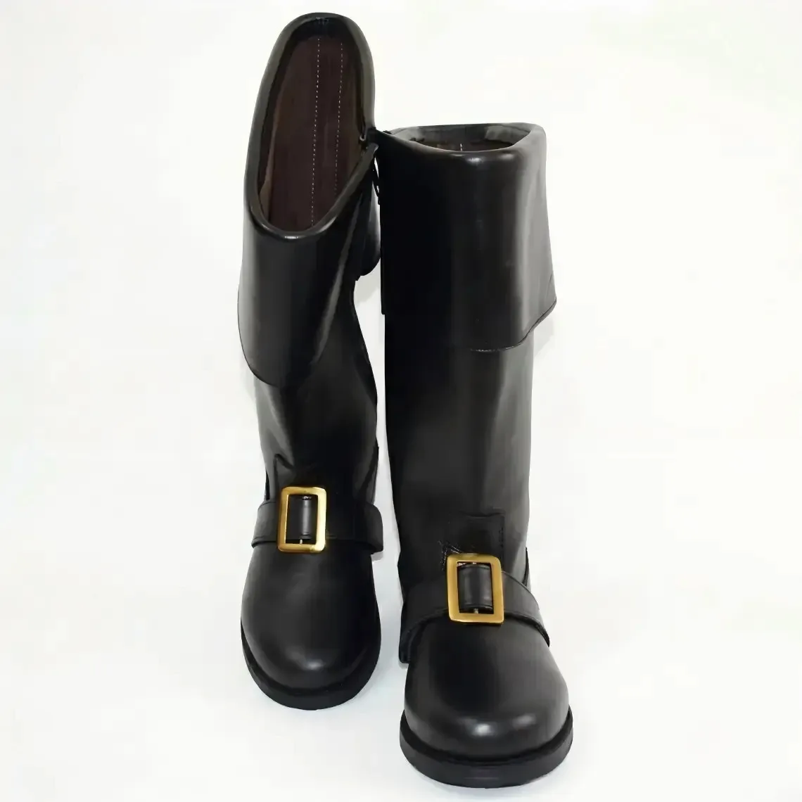 Weihnachtsmann-Kostümstiefel aus Kunstleder, kniehohe Stiefel mit Umschlag, für Feiertagspartys, Rollenspiele, Karneval, Bühnenauftritte, Schuhe – Detail 3
