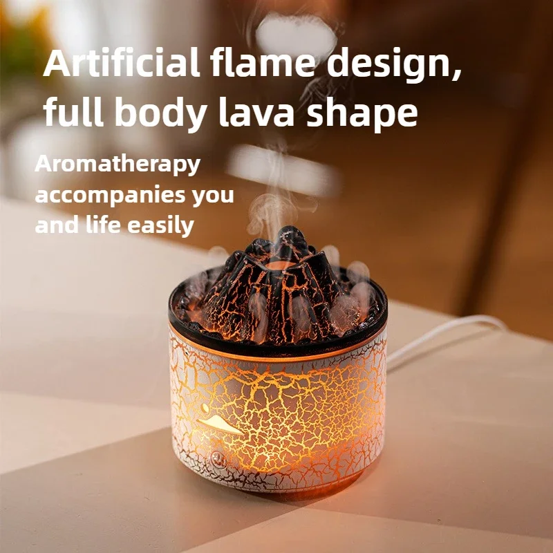 Creative Mini Charcoal Aromatherapy Machine Small Household USB Colorful Atmosphere Smoke Ring Flame Humidifier Aromatherapy
