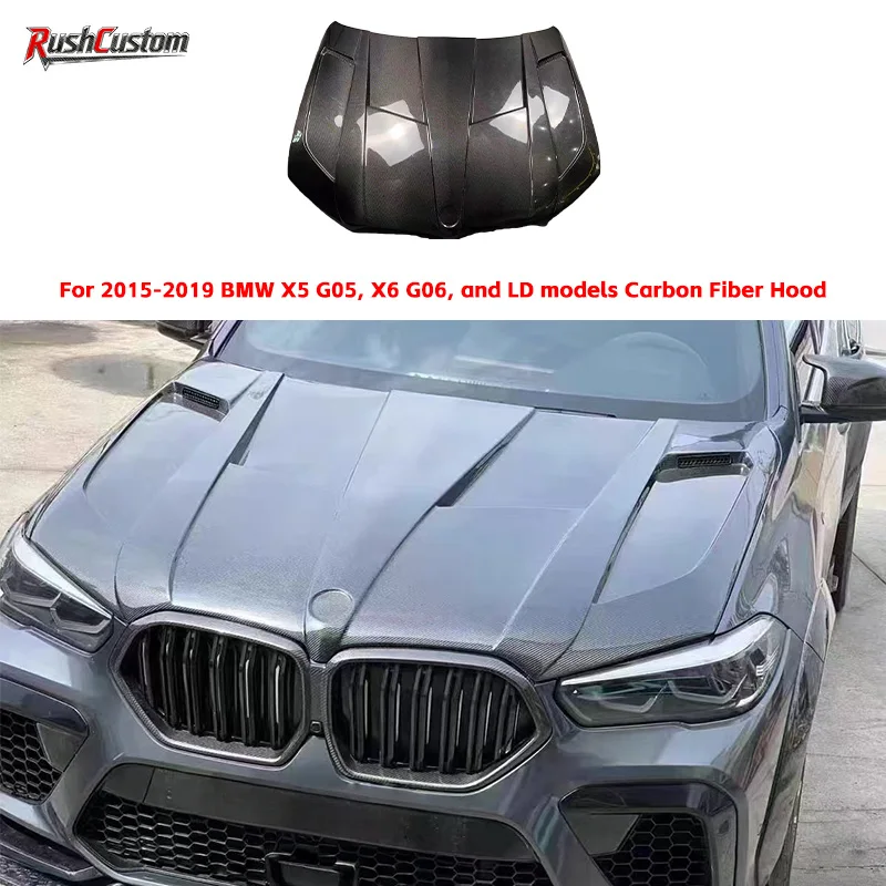 

Applicable to 2015-2019 BMW X5 G05 X6 G06 LD Models Lightweight Carbon Fiber Hood Engine Cover High-Quality Car Front Hood Body