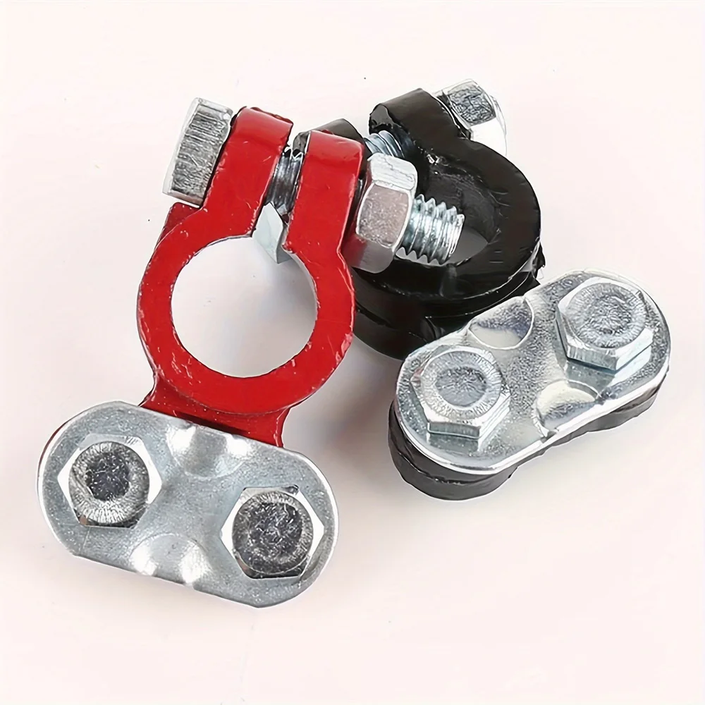 2Pcs Car Battery Terminal Clamp Pile Head Connector Clip Pole Post Heavy-duty Clamp Clip Terminal Pile Head for Auto Boat Truck