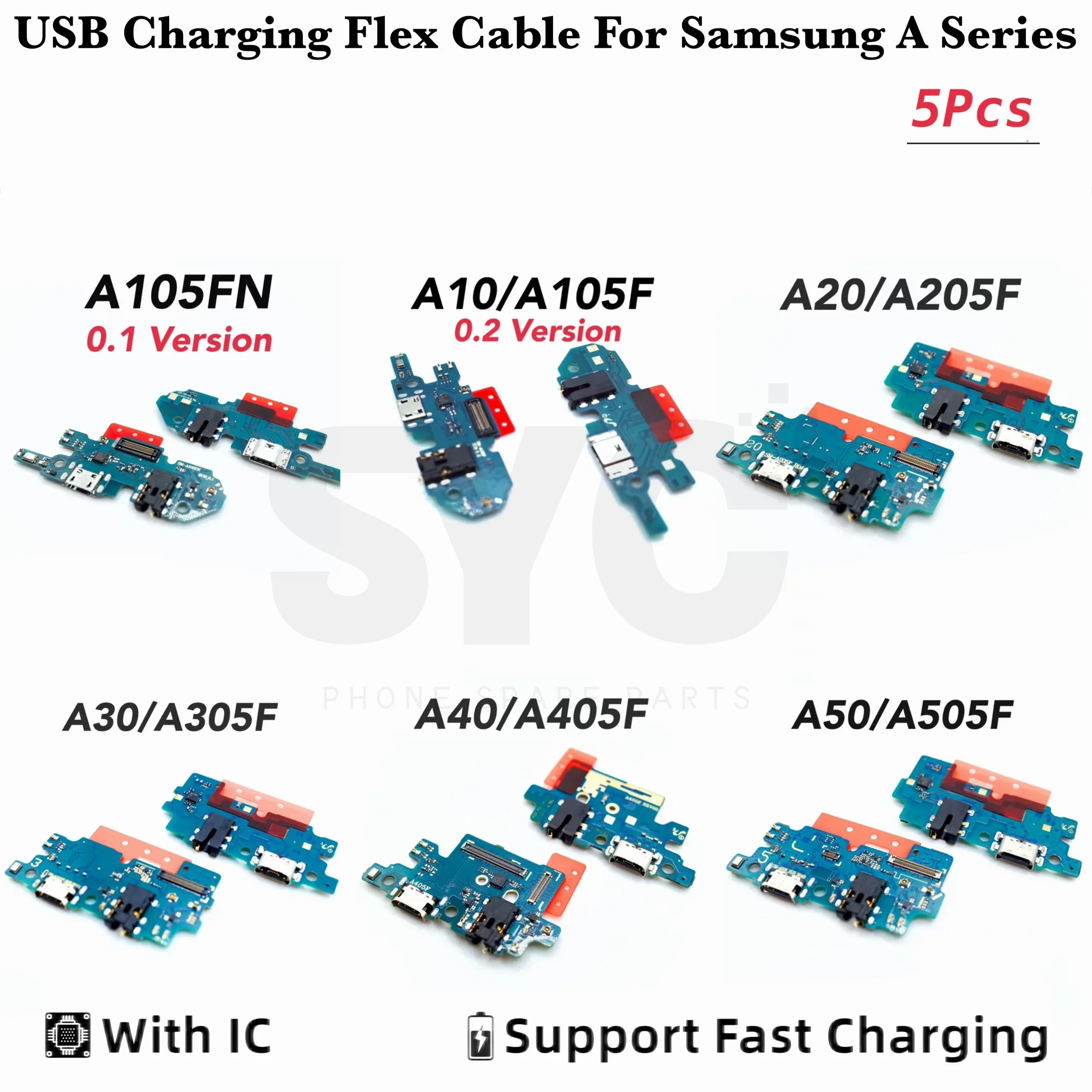 

5Pcs Good quality USB Charger Charging Port Dock Connector Board Flex Cable For Samsung A10 A20 A30 A40 A50 A60 A70 A750 A20E