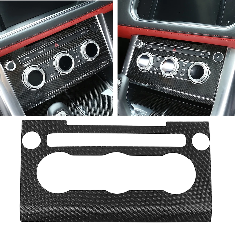 

A/C Switch Volume Panel Cover Sticker Trim Audio Button Key Frame Carbon Fiber For Land Rover Range Sport 2014-2017