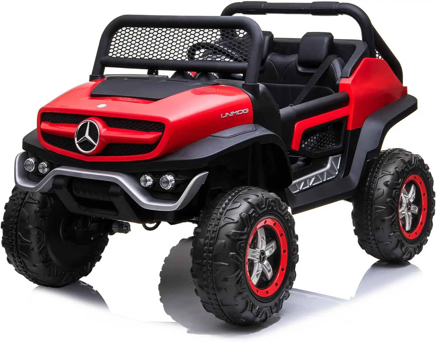 24V 4WD 2-Seater Kids Ride on Toy Car W/Parents Remote Control, Licensed Benz Unimog 4x4 Electric Vehicle Side by Side Kids UTV