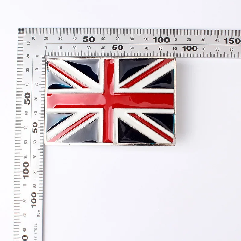 British Flag Pattern Belt Buckle, Handmade Belt Accessories, Western Cowboy Rock Decorative Metal Waistband, DIY