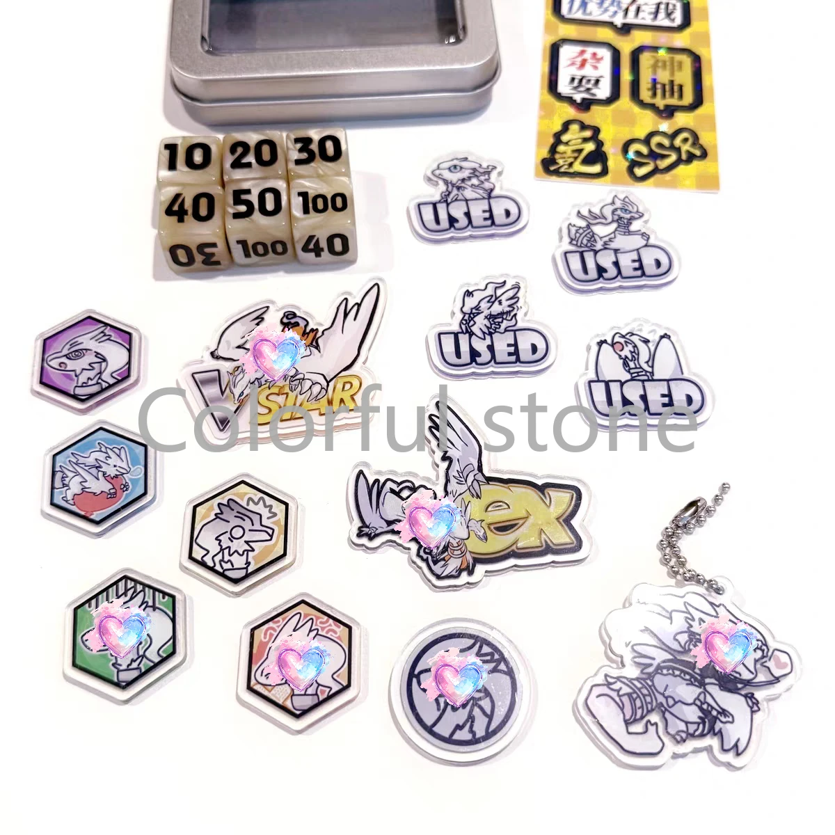 ポケモン-ptcg-ダメージカウンターセット-レシラムテーマダイス-vstar-マーカー-ex-ボードゲームアクセサリー-ポケモンプレイヤーとファン向け