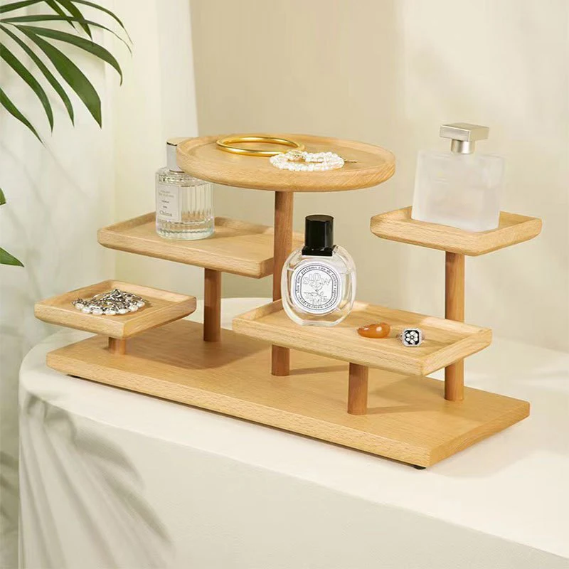 

Solid Wood Decorative Display Ornament INS Style Multi-Layer Storage Rack