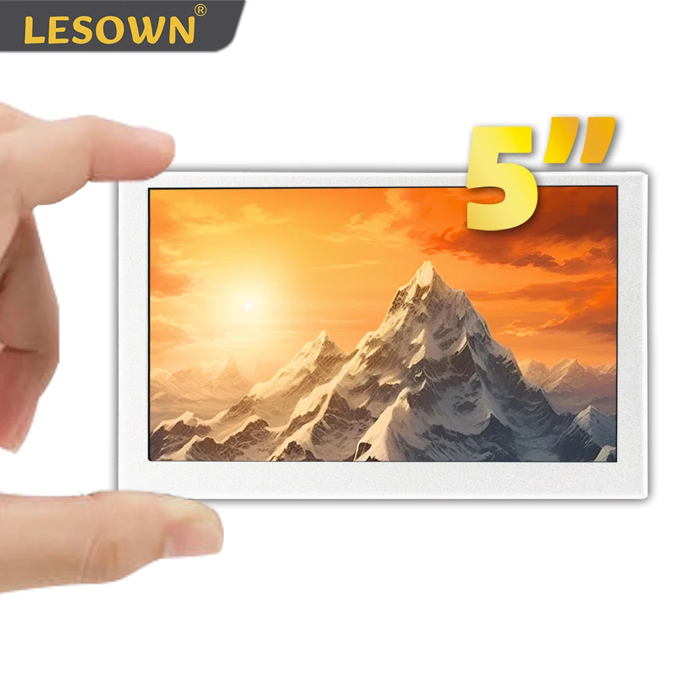 

LESOWN mini USB Touch Display HDMI IPS Screen Compact 5 inch PC Laptop Sub White Monitor with Support for Raspberry Pi Mac