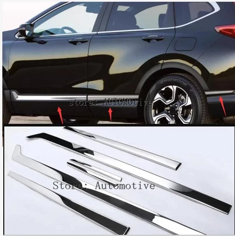

For Honda CRV CR-V 2017 2018 2019 Stainless Steel Car Body Molding Cover Trim 6pcs Car Styling accessories!