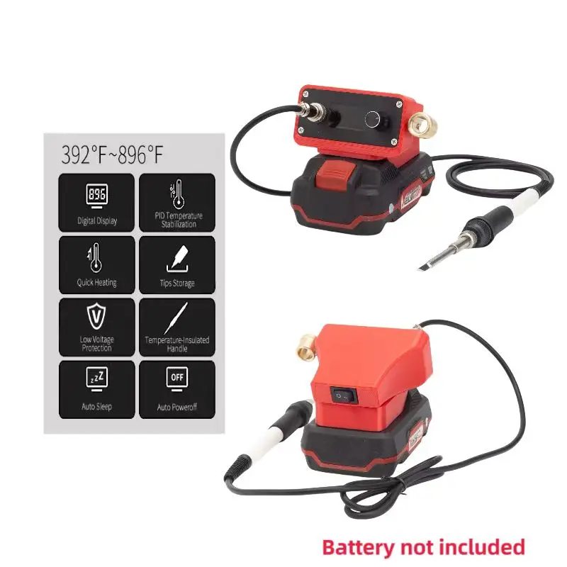 FOR Parkside X20V Lithium Battery Power Supply T12 Cordless Soldering Iron Station Kit Welding Station(Battery Not Included)