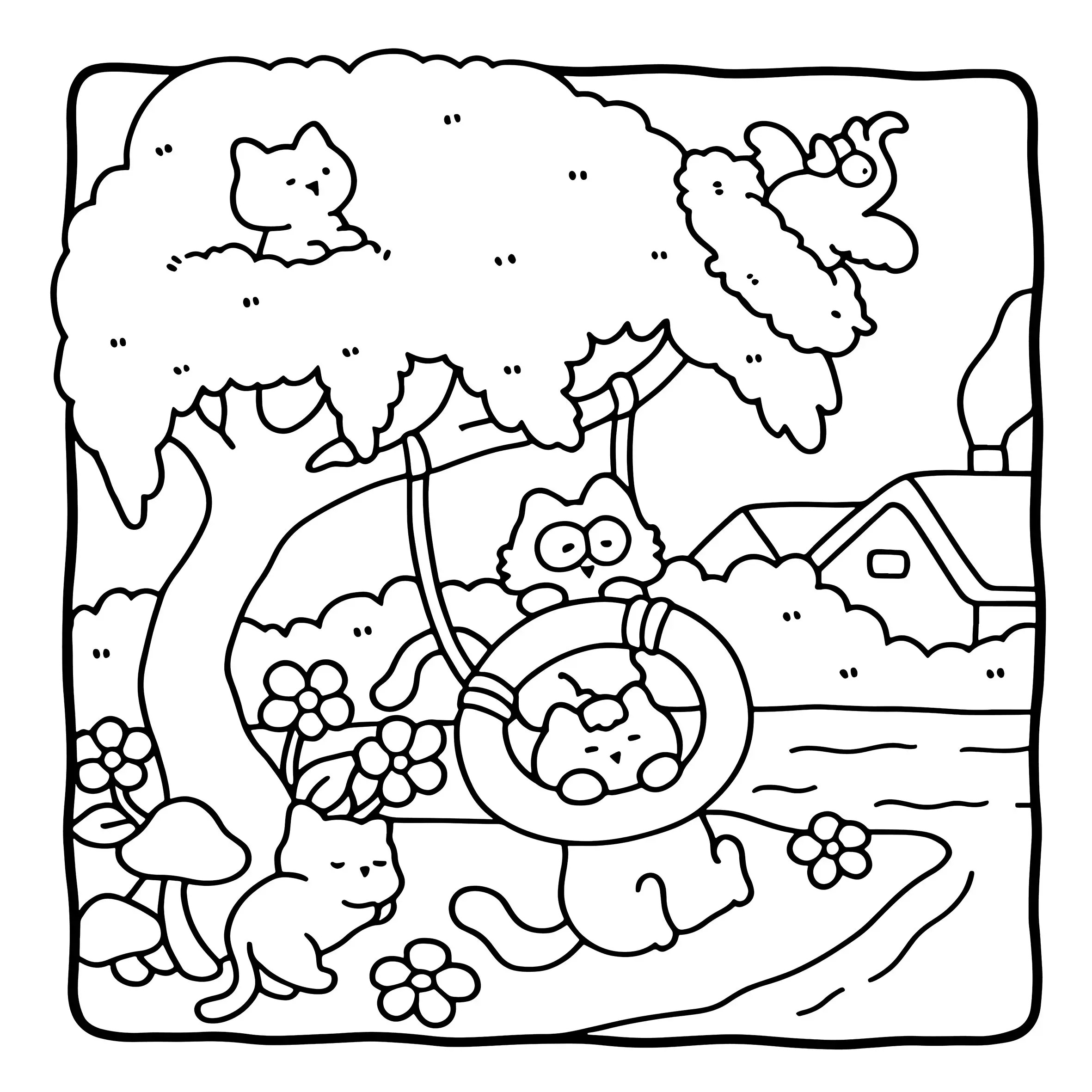 CAT LIFE Bold-easy Patterns Coloring Book for Adults Cute Drawing Book Perfect Gift for Party and Birthday