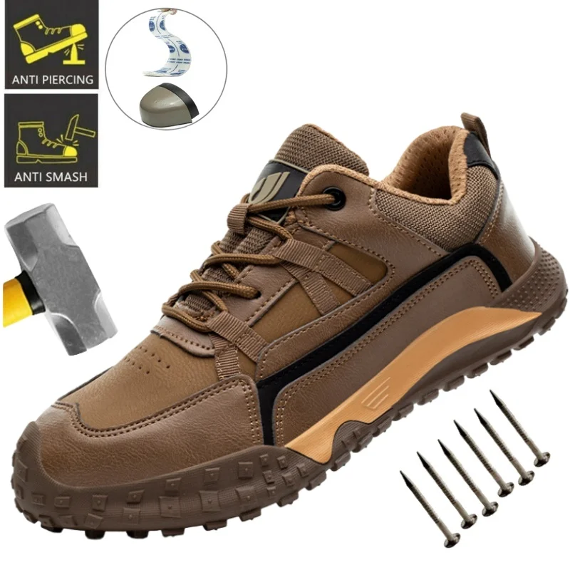

Fashion Safety Shoes Men Boots Steel Toe Shoes Men Puncture-Proof Work Sneakers Male Shoes Working Indestructible Footwear
