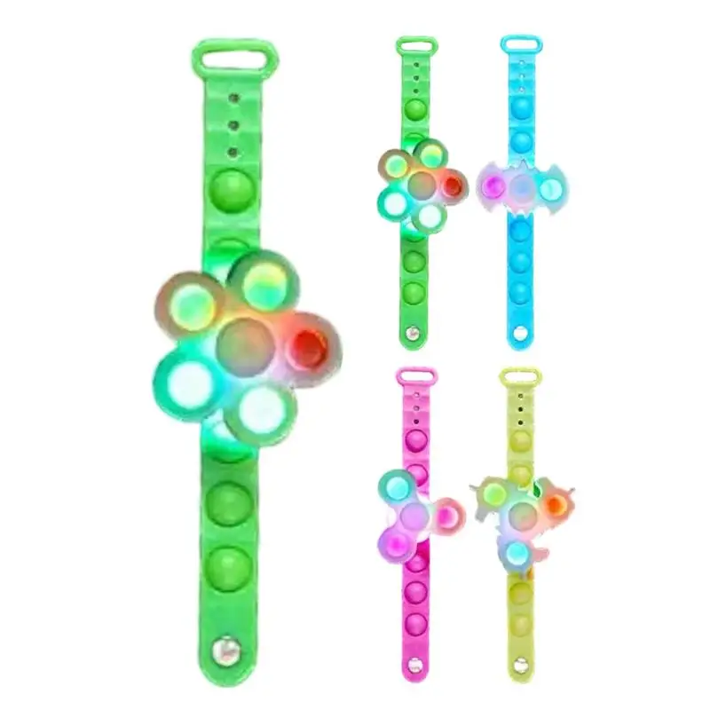 Fidget Pulseiras para meninos, Light Up Spinner Pulseiras, Creative Goodie Bag Stuffers, Brilho Sensorial