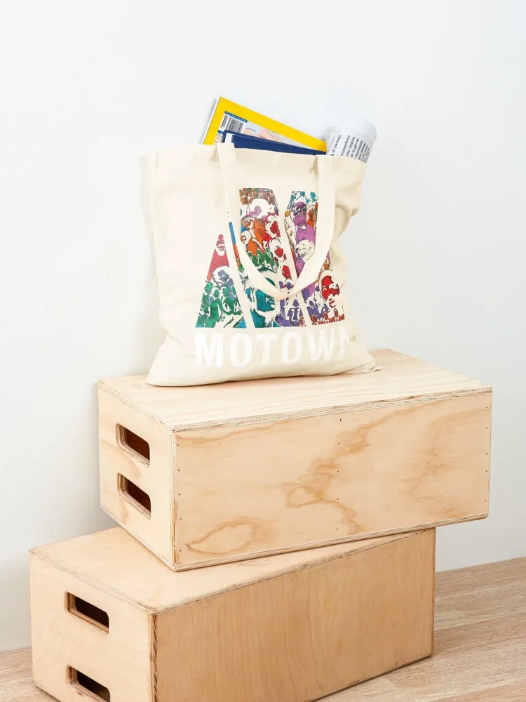 MOTOWN RECORDS أسطورة البوب الأساسية تي شيرت حمل حقيبة حقائب قماش حقيبة فاخرة المرأة حقيبة ملابس امرأة للشاطئ