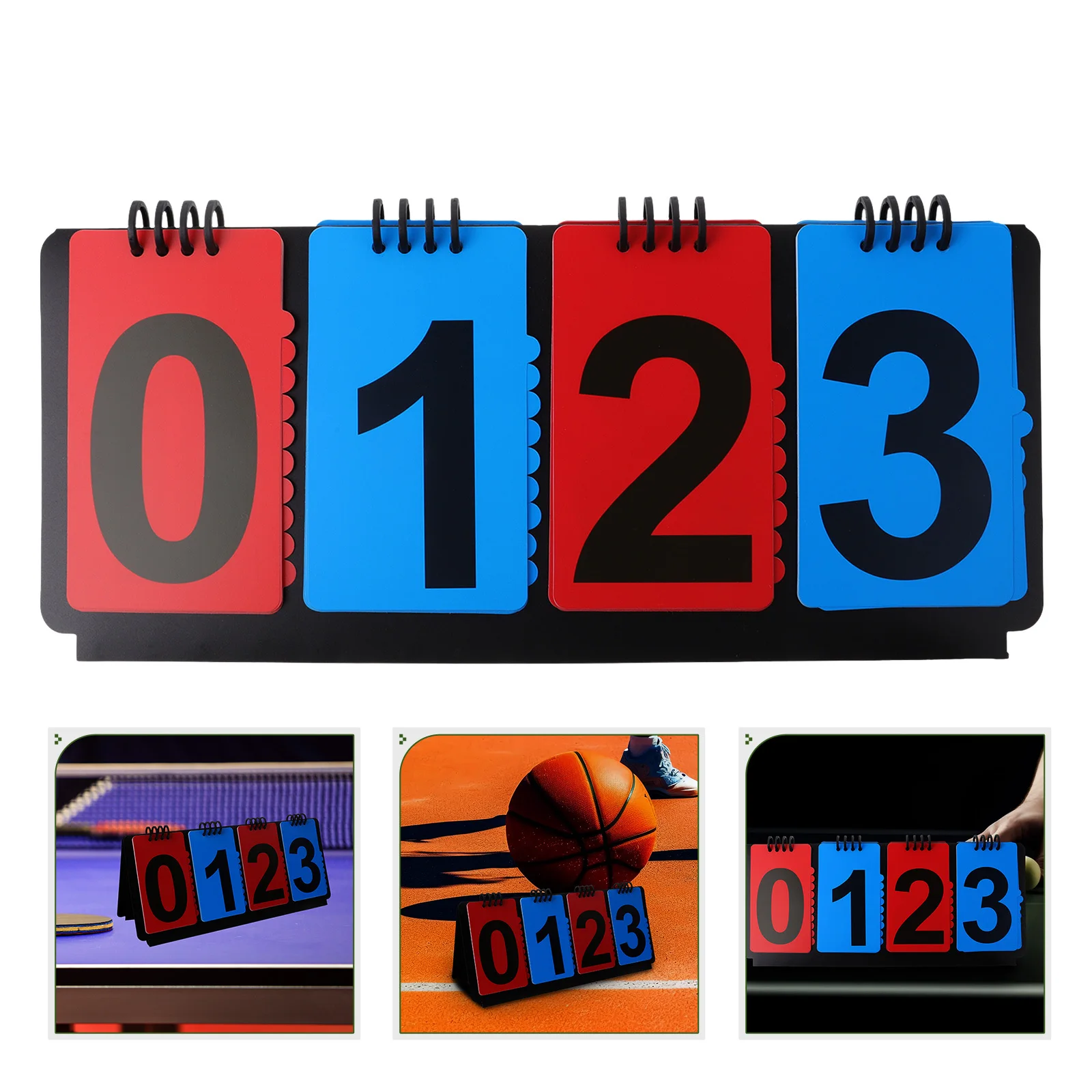 Tabellone segnapunti sportivo Flip Counter per basket, tennis, badminton, pallavolo, baseball, sport portatili in acciaio inossidabile in PVC