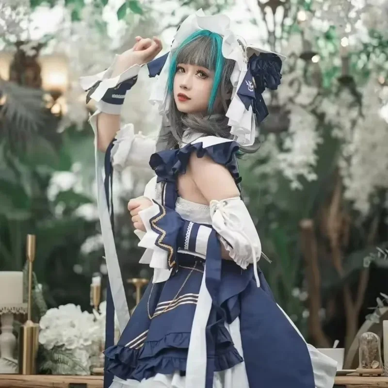 w;3.c\6;h'8/2025 Halloween Maid Original Cat Ears Costume Azur Lane Cheshire Cosplay Suit Heavy Cruiser 5'u.9;m\4/p view 3