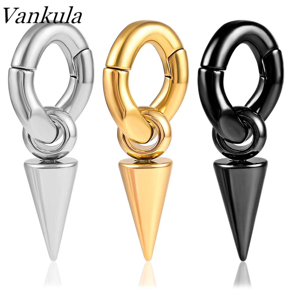 

Vankula 2pc New Spike Cone Hoop Earring Magnet Ear Weight Expanders Body Piercing Jewelry Earring Gauges Stretchers