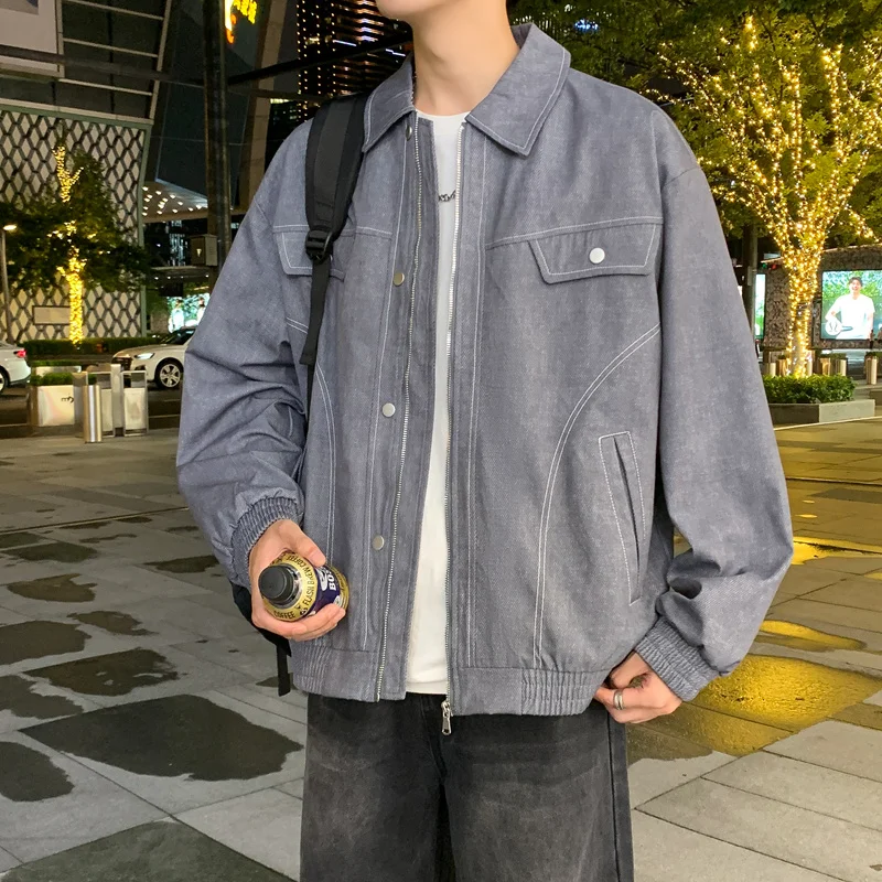 

Zipper Parkas Fashion Casual Style Denim Jacket Breathable Comfortable Men Clothing Top Quality Wind-Resistant Roupas Masculinas