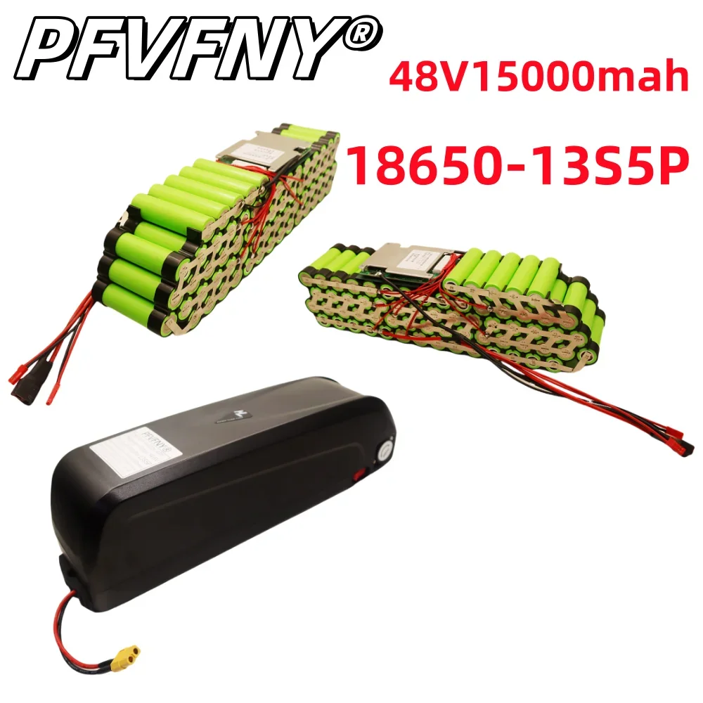 Airfreight full capacity 18650 Hailong lithium battery 13S5P48V15000mAh bicycle,moped，suitable for 200-3000W motors，free charger