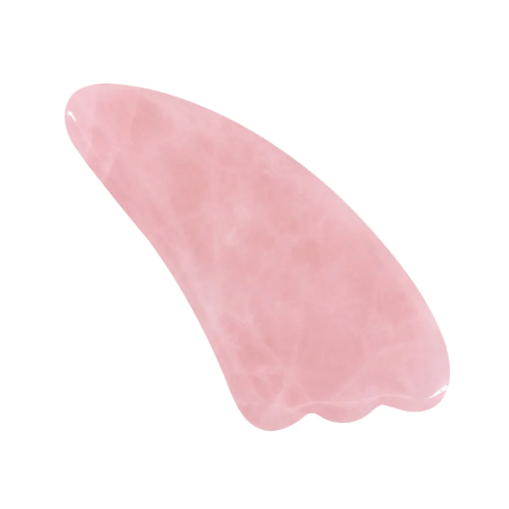 Natural Crystal Scrapping Massager Piece Pink Jade Shape Body Eye Face Acupoint Massage Tool Eye Massager Piece