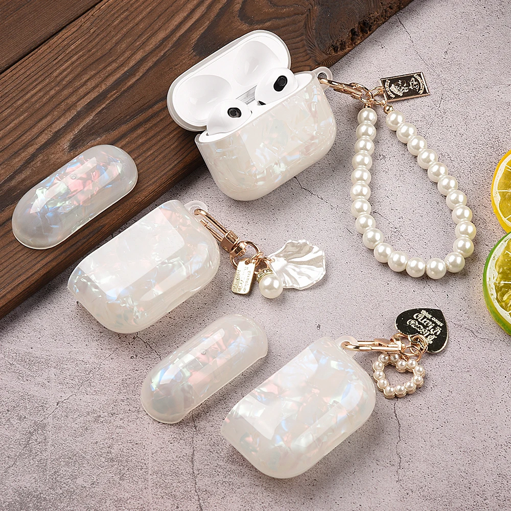 Pearl Earphone Cases For Airpods Pro 2 Leopard Pendant Headphone Protective Cover For Apple Airpod 3 Pro 2 1 3rd Generation Case