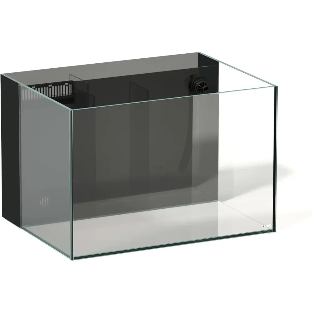 60P 26.23 Gallon Ultra Clear All Glass Rimless Low Iron Aquarium Tank with Rear Filtration Chamber for Sal