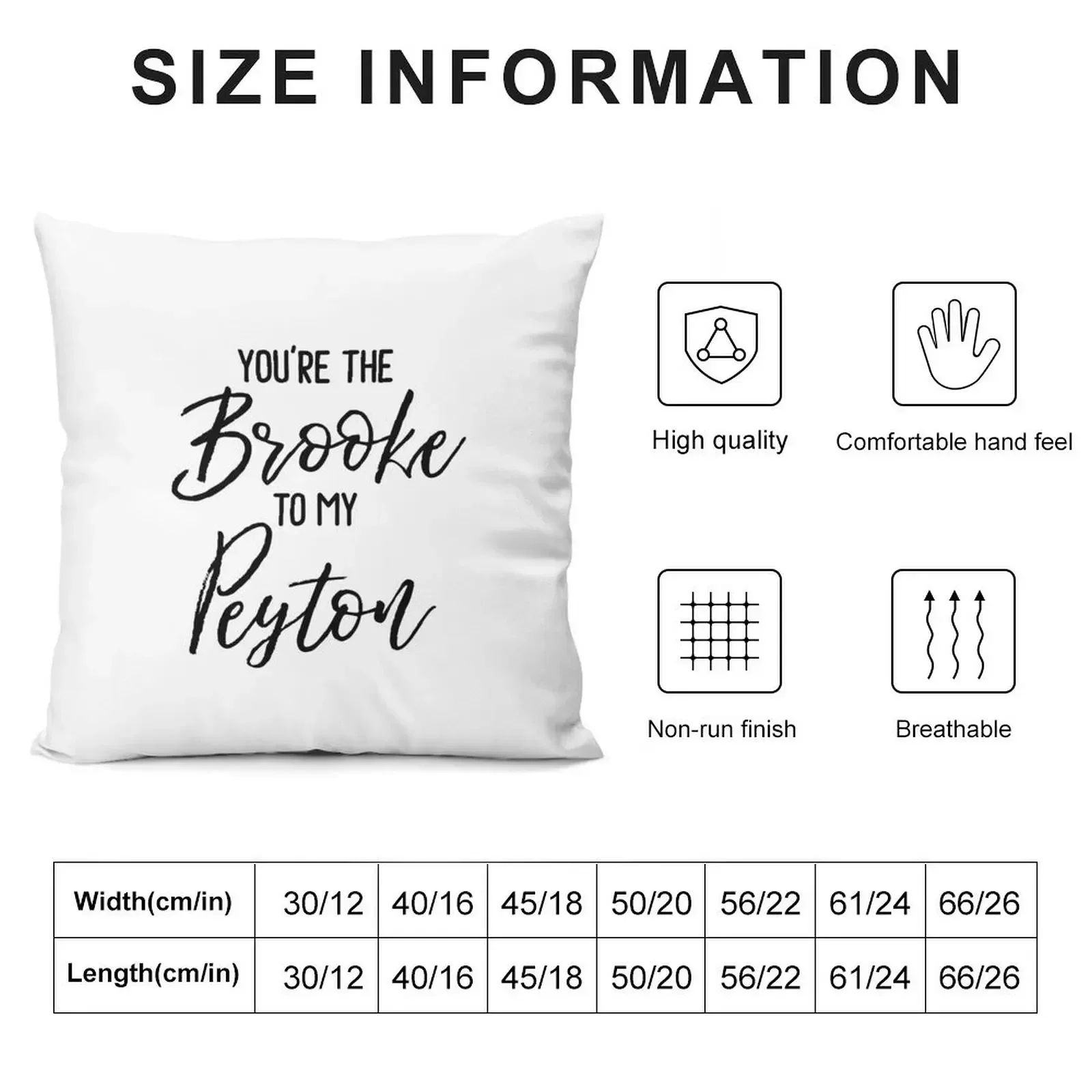 One Tree Hill - You're the Brooke to my Peyton Throw Pillow luxury home accessories Sofa Pillow Cover pillow