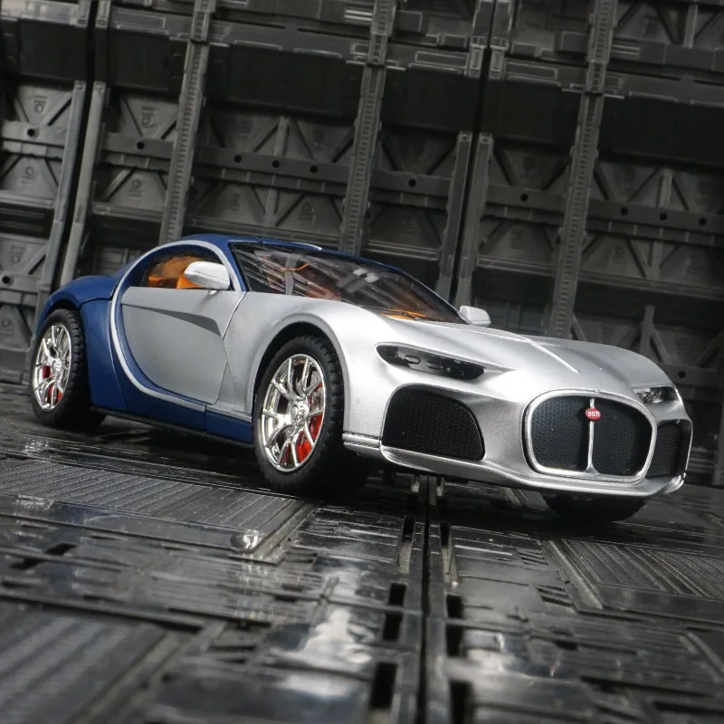 

1:24 модель автомобиля Bugatti Atlantic из сплава, двери и капот двигателя, багажник можно открыть для детских игрушек