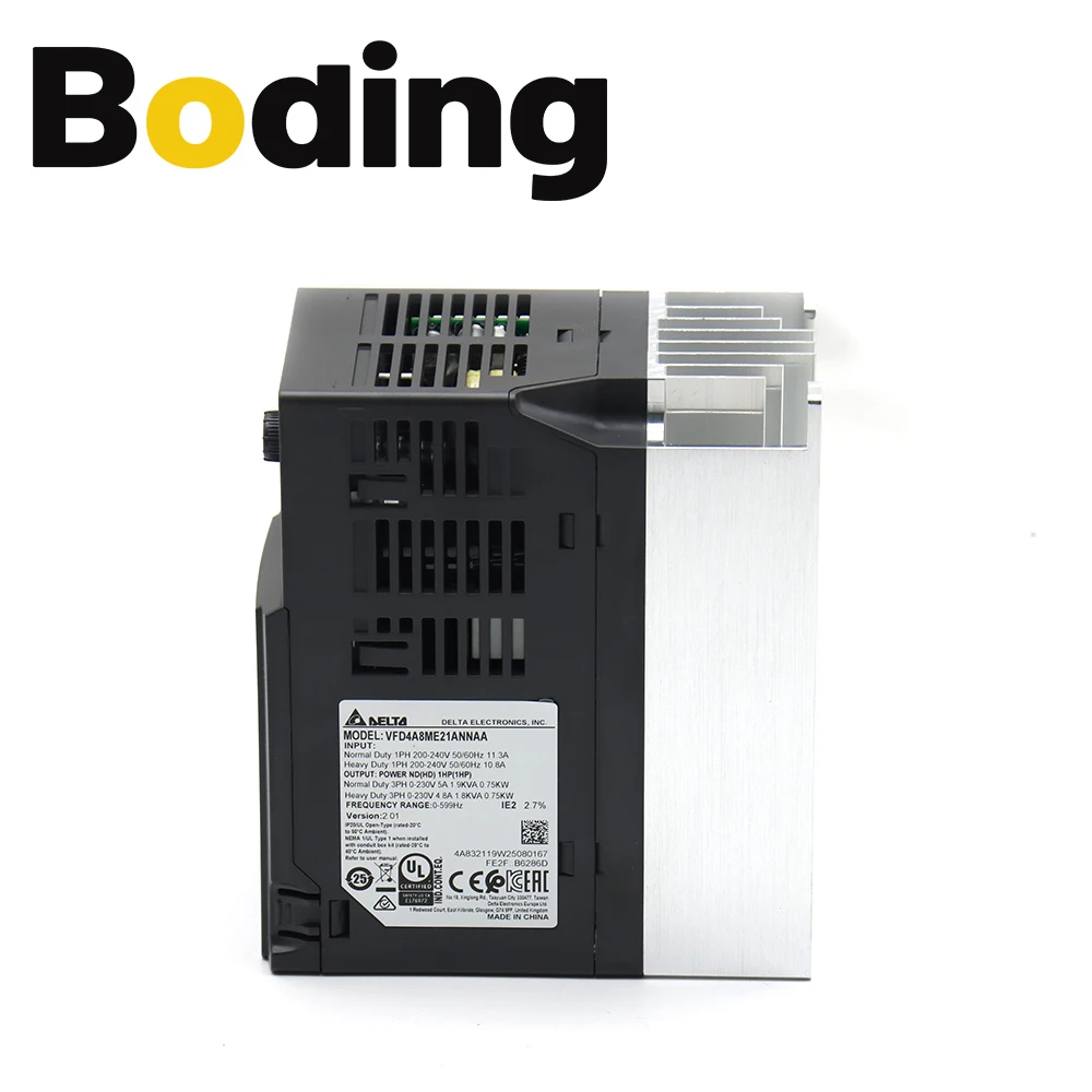 VFD4A8ME21ANNAA Convertitore di frequenza CA da 1,5 kW Ingresso 220 V Driver di velocità motore trifase