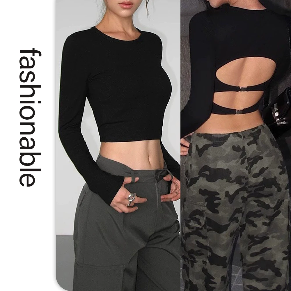 Long-Sleeved Sportswear And Fitness Wear Beautiful Back Yoga Wear Women's Yoga Tops And Cut-Out Slimming Clothing