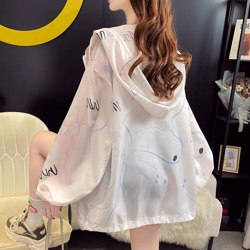 Basic Jassen Dames Kawaii Studenten Losse Zonwering Dunne Koreaanse Mode College Zoete Casual Vakantie Ademend Outdoor Ins