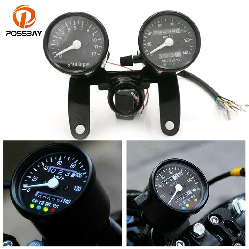 Universal Motorcycle Digital Odometer Tachometer Speedometer Gauge Black Cafe Racer Accessories Velocimetro Moto Contachilometri