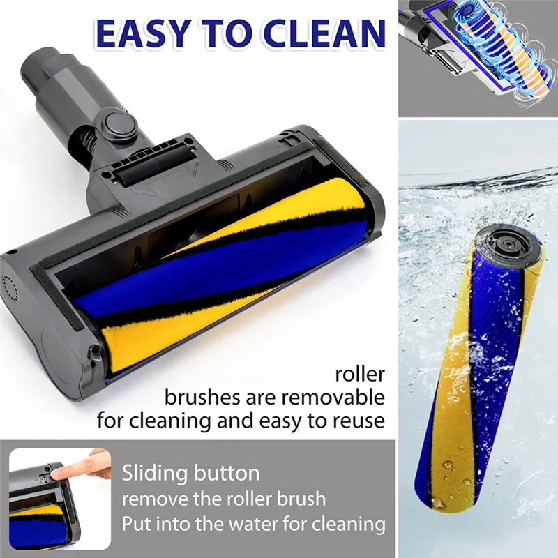 BAAM-LED Soft Roller Clean Head For Dyson V7 V8 V10 V11 Vacuum Attachments Illuminating  Dust And Debris For Hard Floor