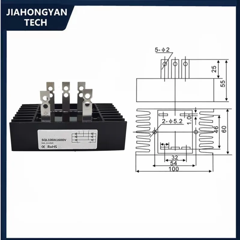 SQL100-16 SQL40A60A80A100A1000V 1200V 1600V three-phase rectifier bridge module bridge pile of the west