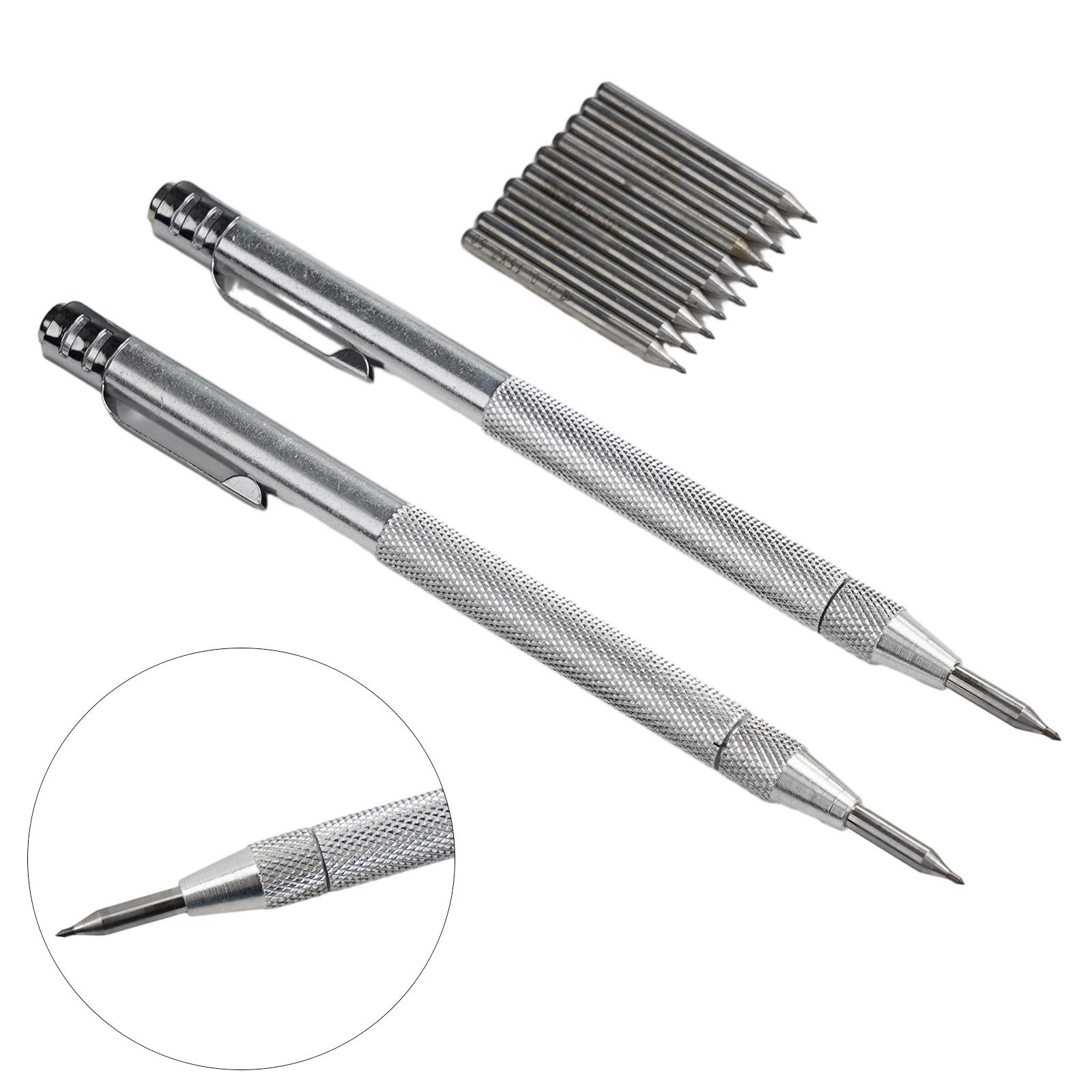 12Pcs For Carbide Tip Scriber Pen Engraving Tool For Glass Ceramic Metal Marking Hardened Steel Stainless Sheet Hand Workshop