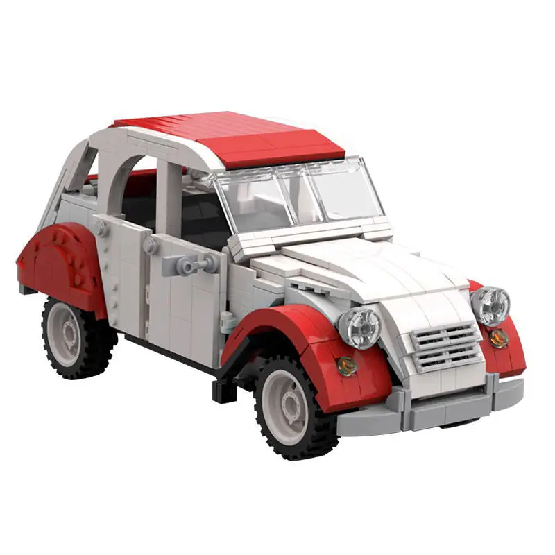 AIAIAITOY Technical 2CV Dolly Speed Champions Red & White Cars Building Blocks mattoni Set giocattoli per bambini regali per ragazzi e ragazze