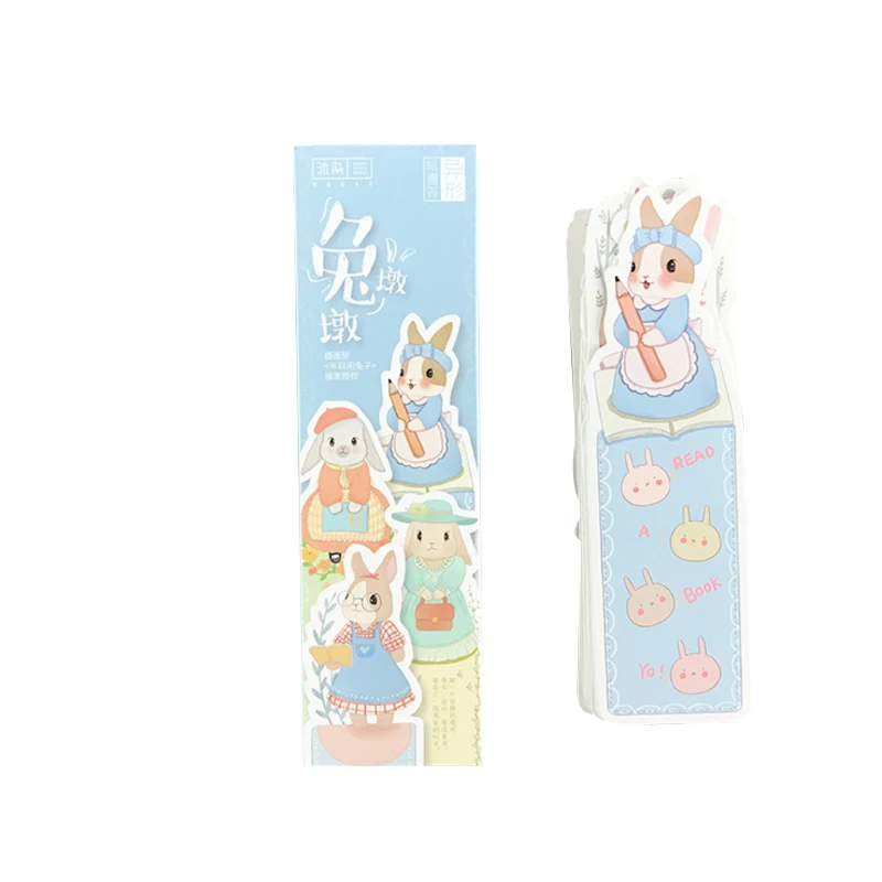 30Pcs/box Cute Cartoon Bookmark Cartoon Animals Paper Bookmark for book marker Gift  School Office Stationery