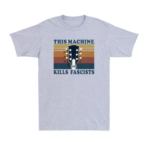 Sleeve Short Men's Fascists Kills Guitar This T-Shirt Machine Cotton VintageUnisex T-shirts for Men Women Summer Tees  Lux