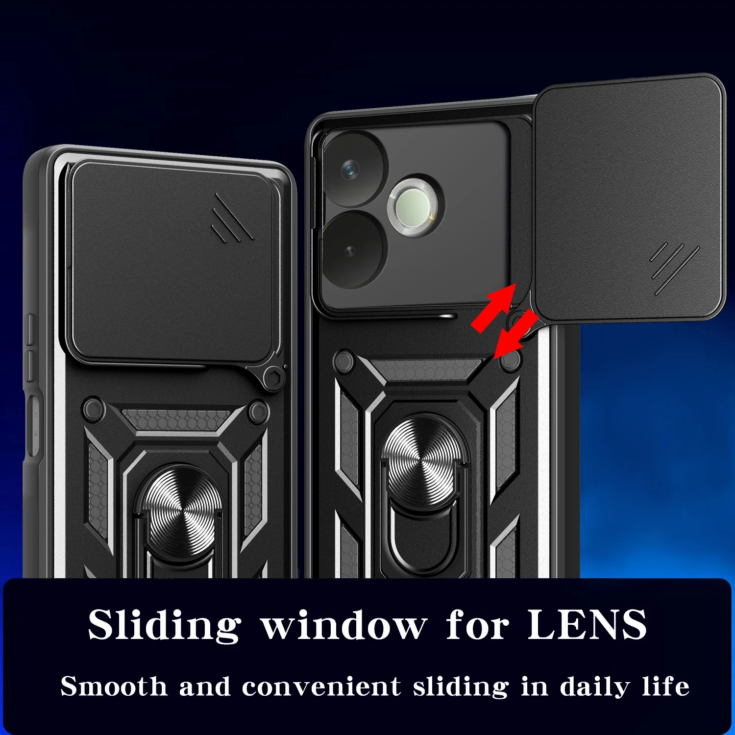 حافظة لهاتف اوبو A5 برو 5G كاميرا منزلقة حماية حامل هاتف شل فوندا لهاتف A3x A3 4G