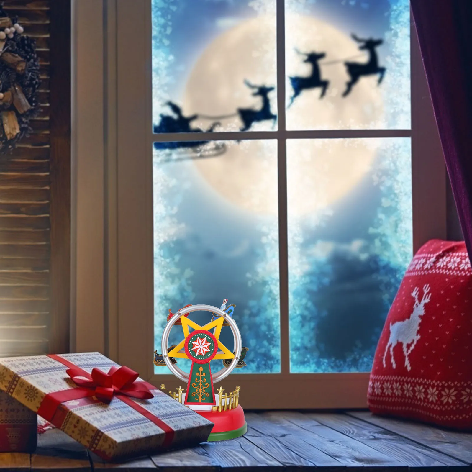 

Ferris Wheel Music Box Plastic Desktop Adorn Xmas Decorative naments Christmas Centerpieces Dining Table Child Home Decor Melody