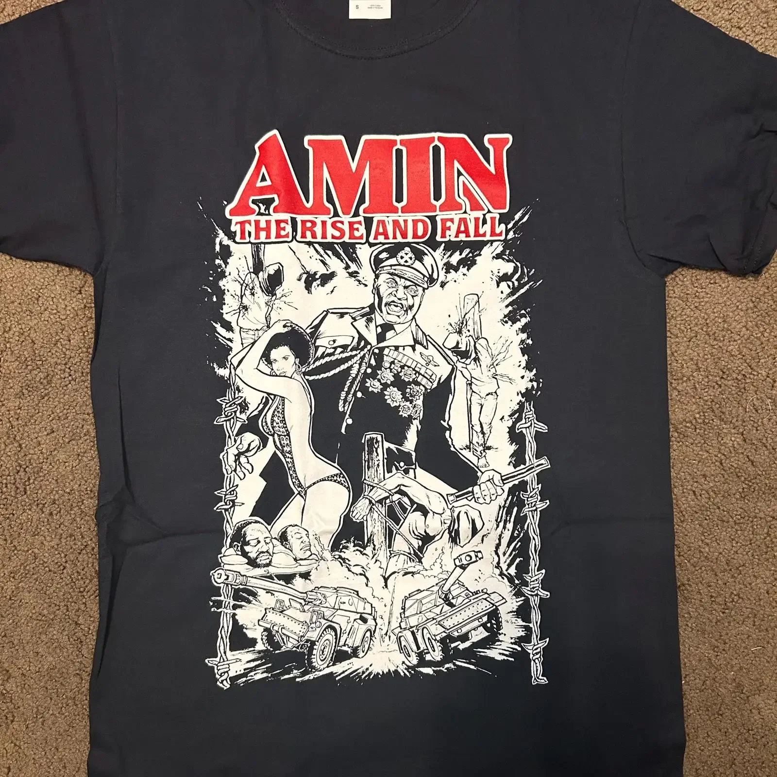 XXXL Amin The Rise And Fall t shirt Original Rotten Cotton Hand Screen Old stock never worn perfect condition vintage Washed