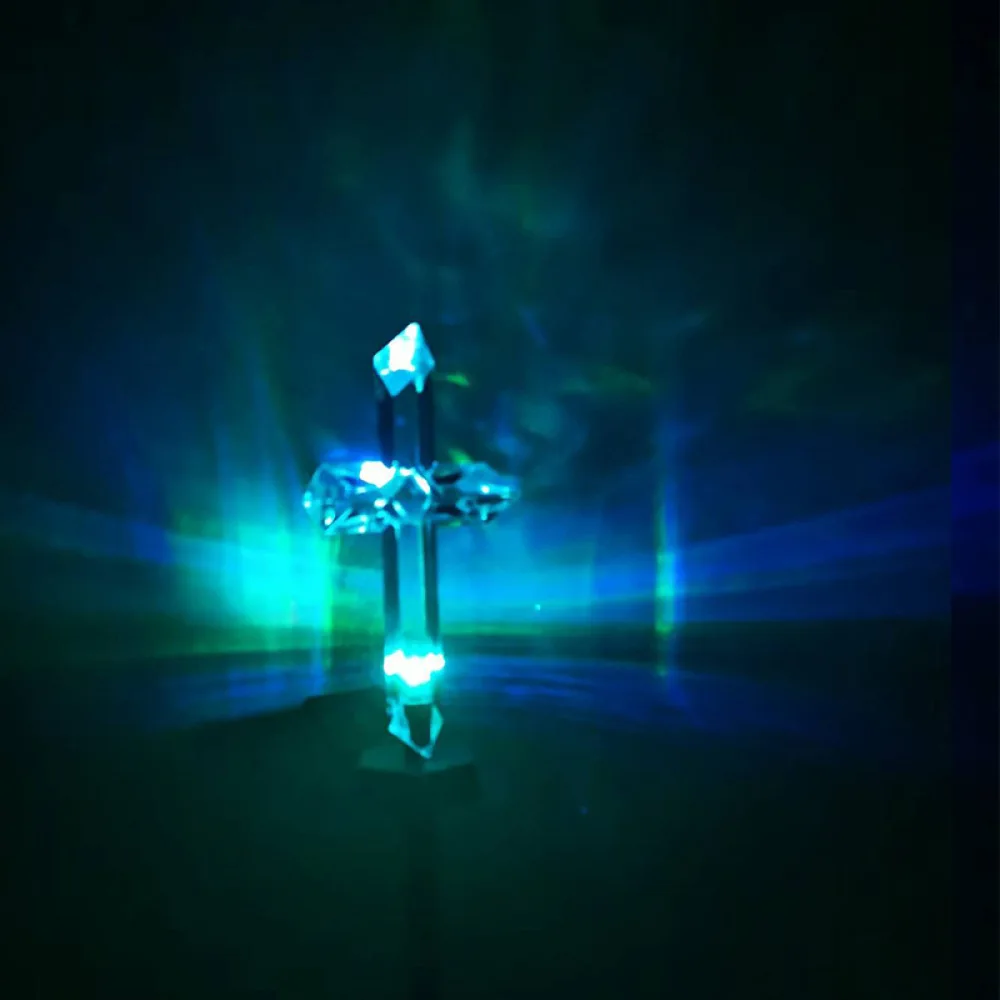Waterproof Solar Cross Light Outdoor Grave Decoration LED Color Changing Memorial Lamp Cemetery Garden Path Stake