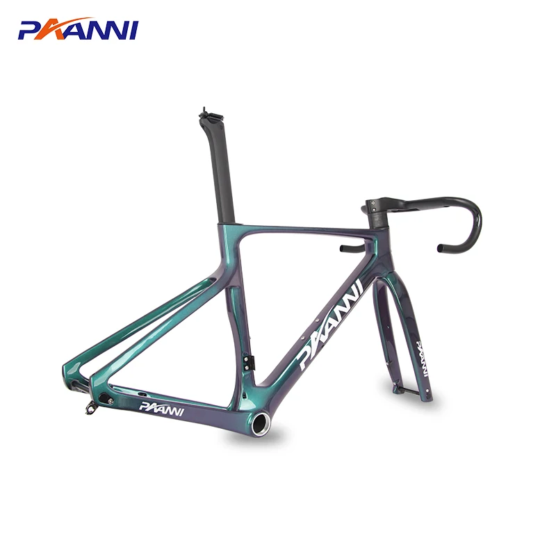 PAANNI Road Bicycle Carbon Frame Fully Concealed T47 Fixed Gear Frame T1000 Ultra Light Full Carbon Gravel Frameset