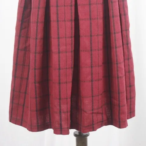 Jupe mi-longue trapèze en laine à carreaux et rayés, Vintage, automne hiver, Simple système forestier, jupe corporelle, imprimé rétro, fermeture éclair, Design