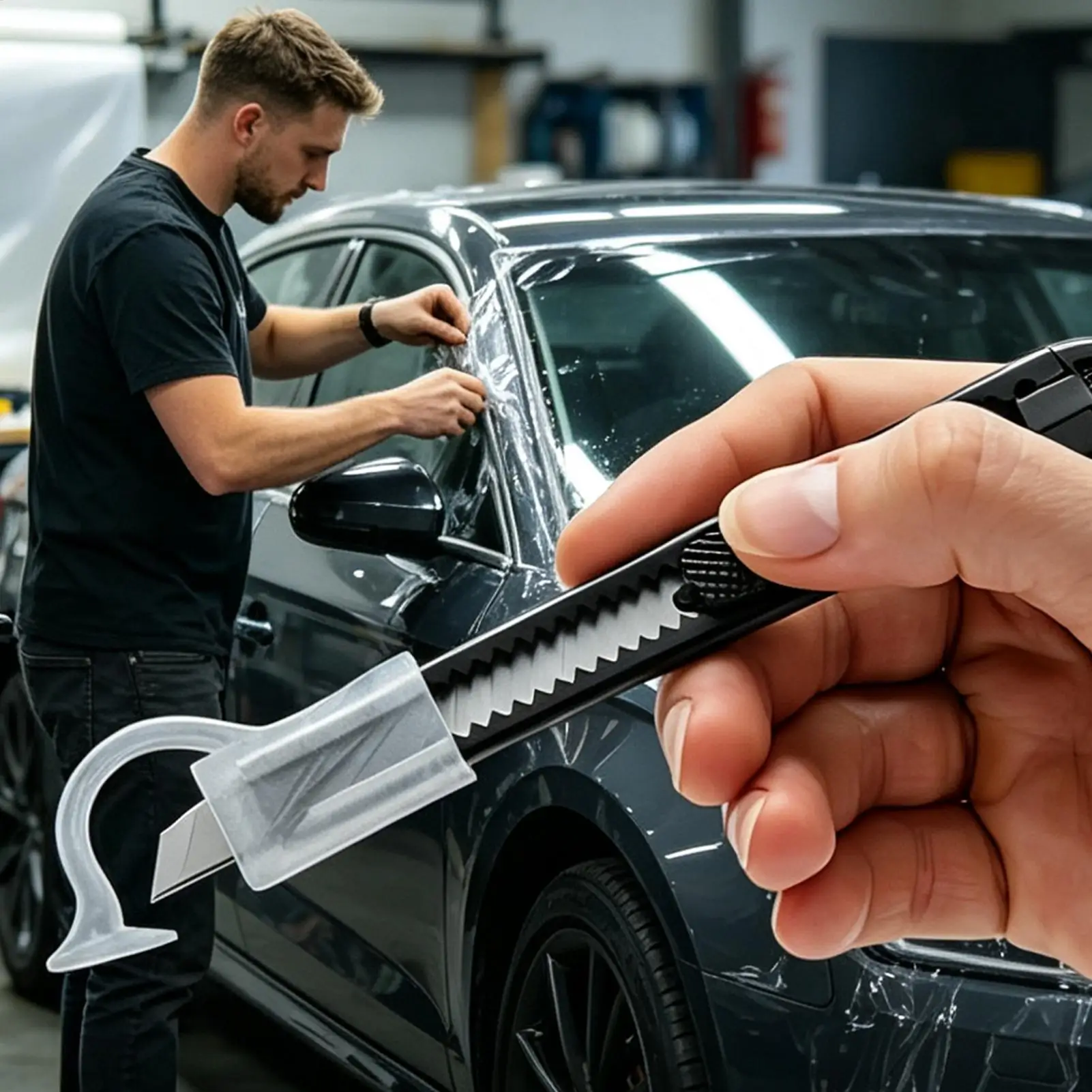 1pcs Window Tint Tool Cutter Guide Precise Film Cutting Car Wrap Protective Spacer Window Film Installation Accessories
