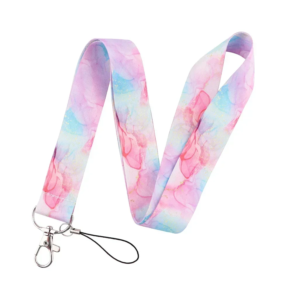 Marble Printing Neck Strap Keychain Lanyard, Stylish Accessory