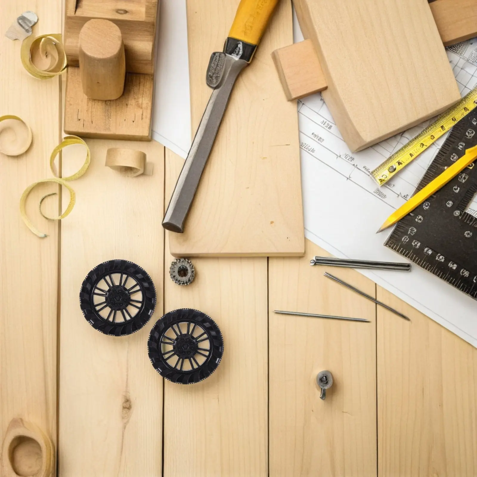 

20Pcs Narrow Plastic Wheels Precision Design 2x50mm for DIY Truck Boat Helicopter Airplane Robot Car Accessories