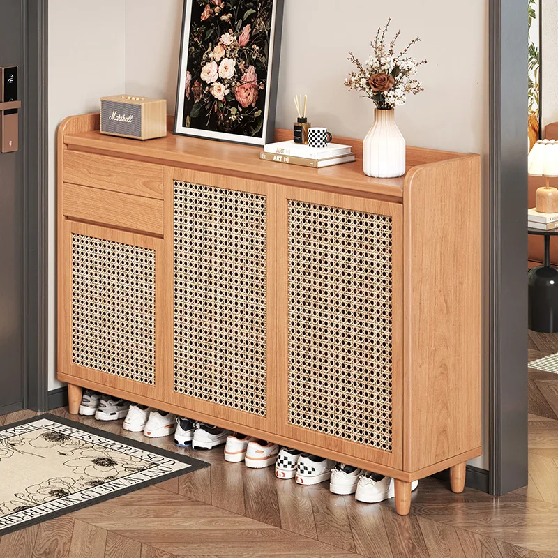 Household door-to-door storage cabinet integrated against the wall, door cabinet, indoor dust-proof shoe rack