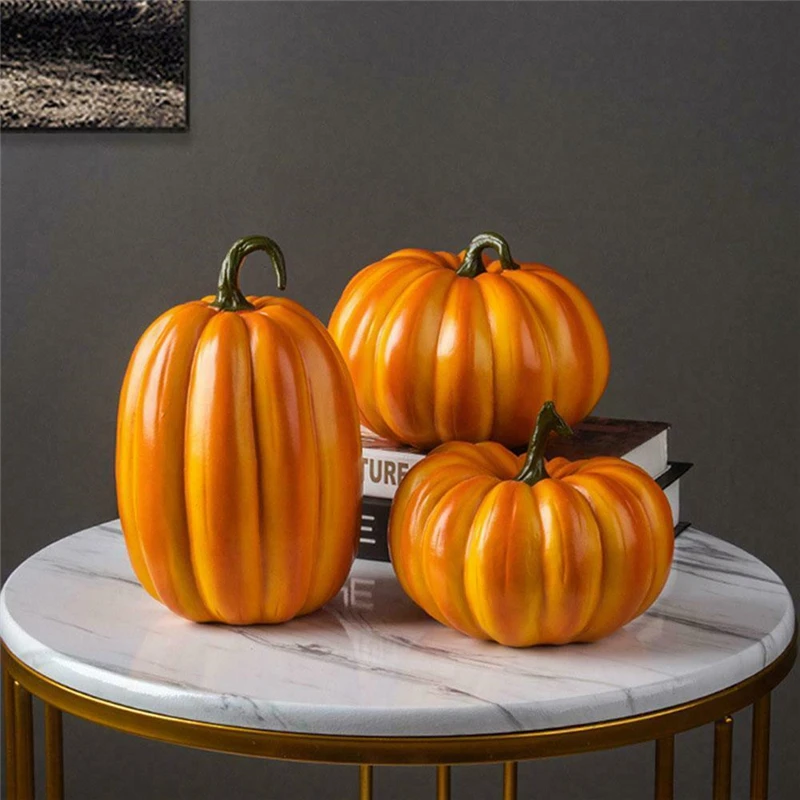 Halloween Pumpkin Ornament Artificial Pumpkins Fake Simulation Pumpkin for Halloween Thanksgiving Party Home Decoration