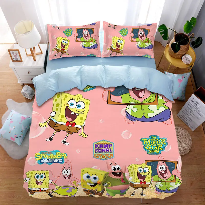 SpongeBob Duvet Cover SquarePants 3D Exquisite Cartoon Patrick Digital Printing Bedding Set Comforter Bed Youth Home Decor Kids view 2
