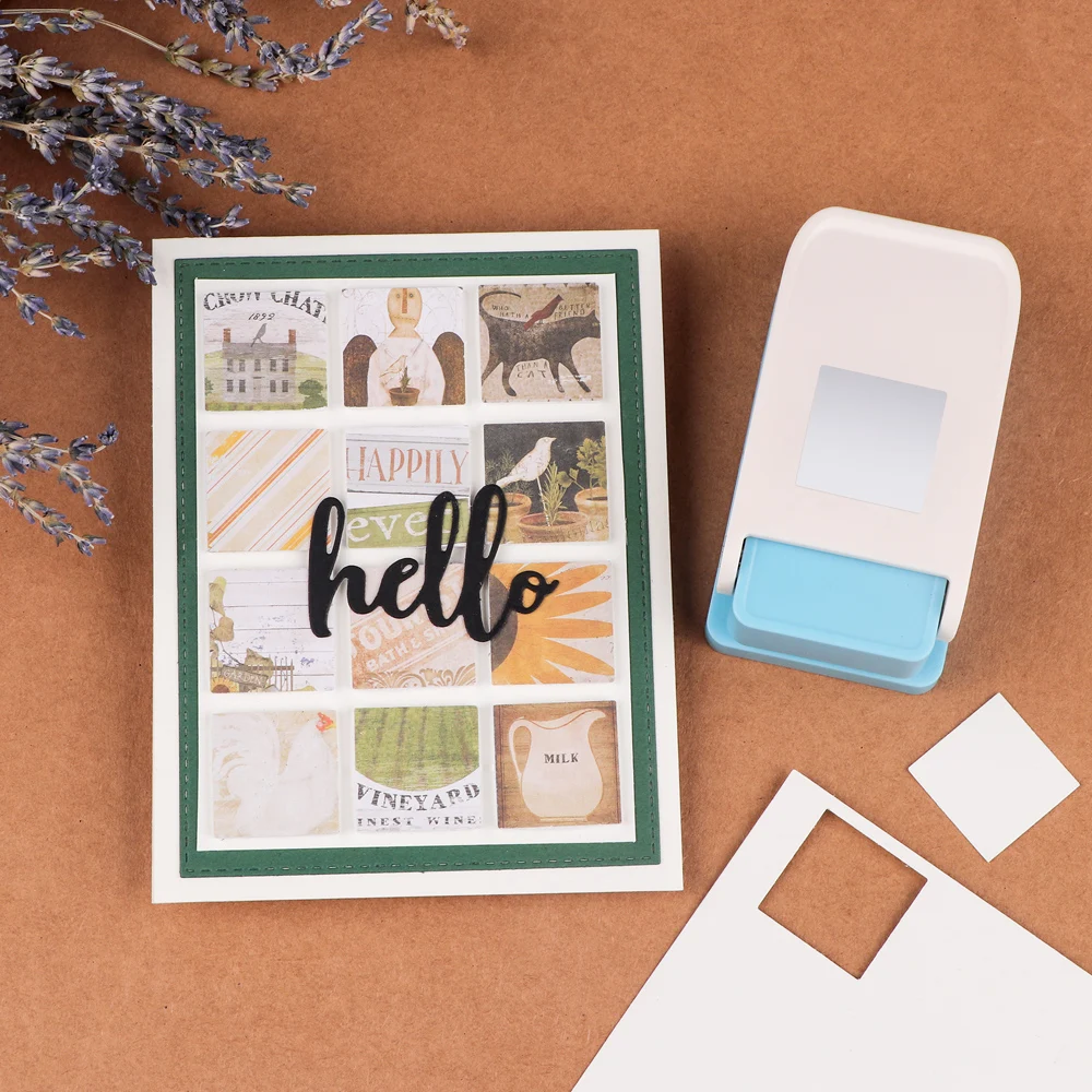 

Handheld 1" Square Punch - Cuts Paper/cardstock/foam/glitter Sheets, Lockable Craft Tool for Diy Project Decor & Organization